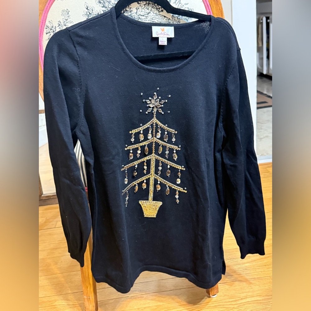 Qvc Black holiday sweater